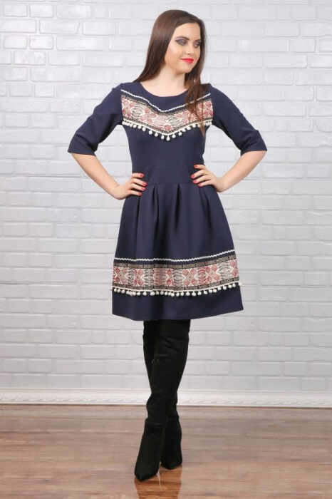 Rochie Stilizata cu Motive Traditionale Doris